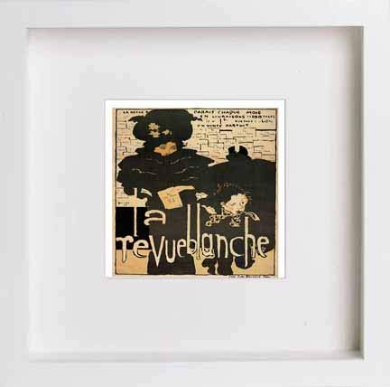 lumartos Vintage Poster La Revue Blanchea – White Frame Wall Art – Framed Wall Art Print by Lumartos Premium Home Décor