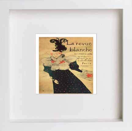 lumartos Vintage Poster La Revue Blancheb – White Frame Wall Art – Framed Wall Art Print by Lumartos Premium Home Décor