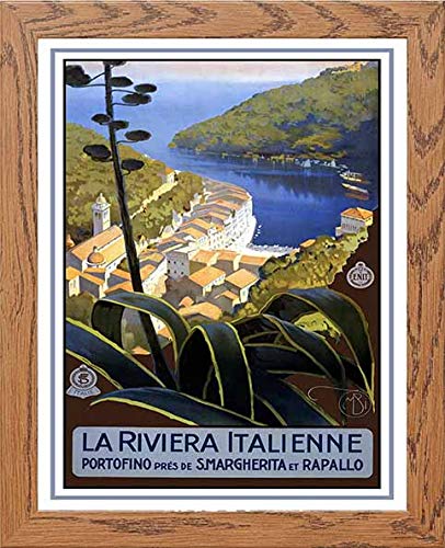 lumartos Vintage Poster La Riviera Italienne – Framed Wall Art Print by Lumartos Premium Home Décor