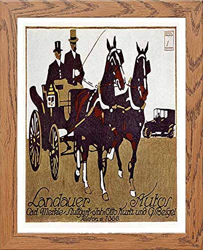 lumartos Vintage Poster Landauer Autos Carriages Automobiles Advertising – W – Framed Wall Art Print by Lumartos Premium Home Décor