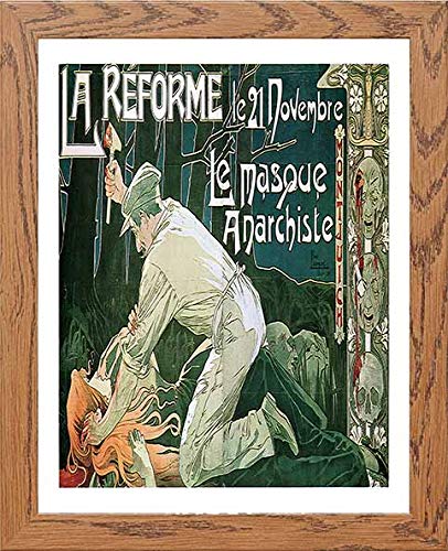 lumartos Vintage Poster Le Masque Anarchiste – Framed Wall Art Print by Lumartos Premium Home Décor