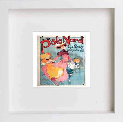 lumartos Vintage Poster Le Pole Nord – White Frame Wall Art – Framed Wall Art Print by Lumartos Premium Home Décor