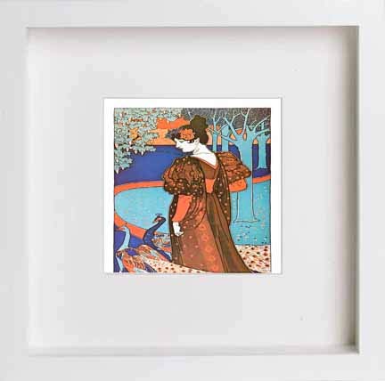 lumartos Vintage Poster Lestampe Moderne La Femme Au Paon – White Frame Wall – Framed Wall Art Print by Lumartos Premium Home Décor