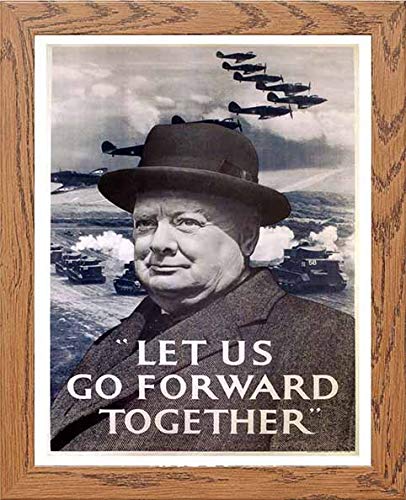 lumartos Vintage Poster Let Us Go Forward Together – Framed Wall Art Print by Lumartos Premium Home Décor