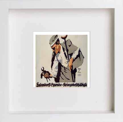 lumartos Vintage Poster Ludendorff Spende Fr Kriegsbeschdigte – White Frame – Framed Wall Art Print by Lumartos Premium Home Décor