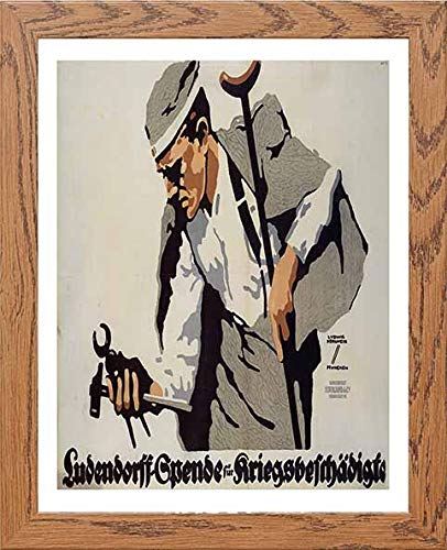 lumartos Vintage Poster Ludendorff Spende Fr Kriegsbeschdigte – Wood Frame W – Framed Wall Art Print by Lumartos Premium Home Décor