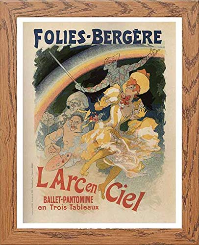 lumartos Vintage Poster Maf021 Folies Bergere Jules Cheret – Wood Frame Wall – Framed Wall Art Print by Lumartos Premium Home Décor