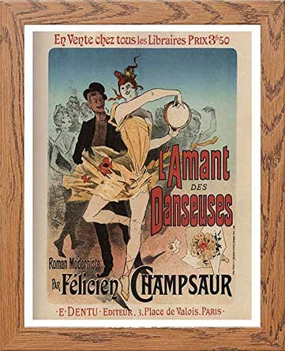 lumartos Vintage Poster Maf045 L'amant Danseuses Jules Cheret – Wood Frame W – Framed Wall Art Print by Lumartos Premium Home Décor