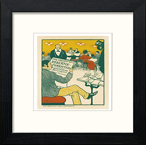 lumartos Vintage Poster Maf084 Reklame Plakater Paul Fischer – Black Wood Fr – Framed Wall Art Print by Lumartos Premium Home Décor