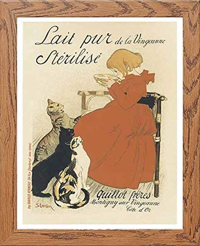 lumartos Vintage Poster Maf095 Lait Pur Sterilise Theophile Alexandre Steinl – Framed Wall Art Print by Lumartos Premium Home Décor