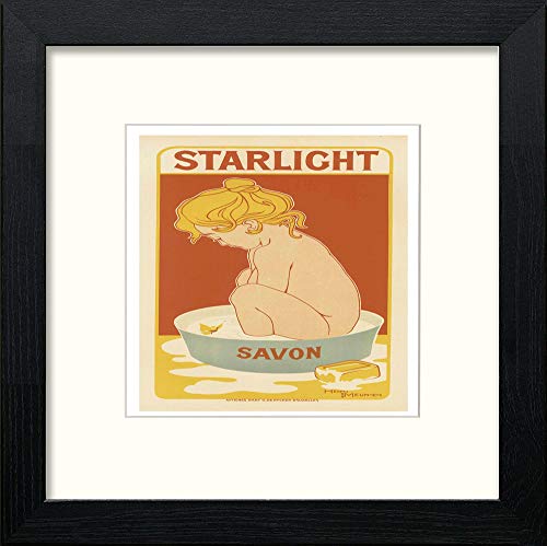 lumartos Vintage Poster Maf196 Starlight Savon – Black Wood Frame Wall Art – Framed Wall Art Print by Lumartos Premium Home Décor