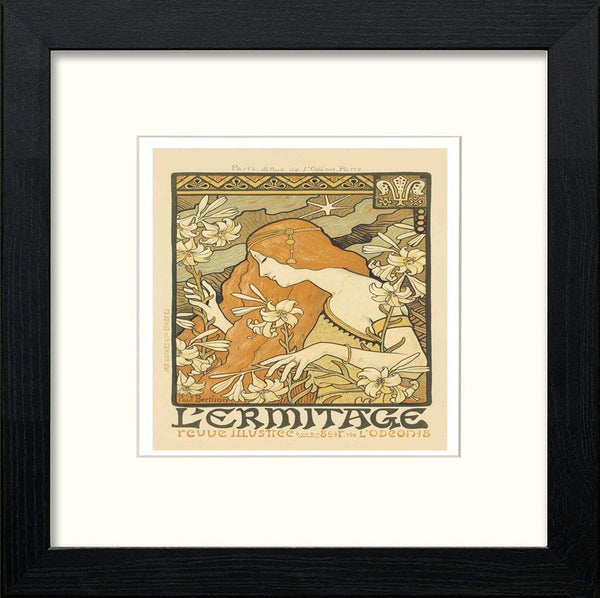 lumartos Vintage Poster Maf227 L'ermitage Paul Berthon – White Frame Wall Art – Framed Wall Art Print by Lumartos Premium Home Décor