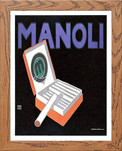 lumartos Vintage Poster Manoli Cigarettes – Framed Wall Art Print by Lumartos Premium Home Décor