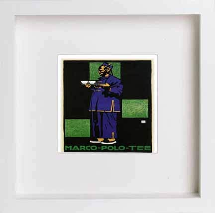 lumartos Vintage Poster Marco Polo Tee Advertising – White Frame Wall Art – Framed Wall Art Print by Lumartos Premium Home Décor