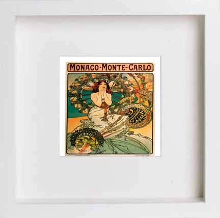 lumartos Vintage Poster Monaco Monte Carlo – White Frame Wall Art – Framed Wall Art Print by Lumartos Premium Home Décor