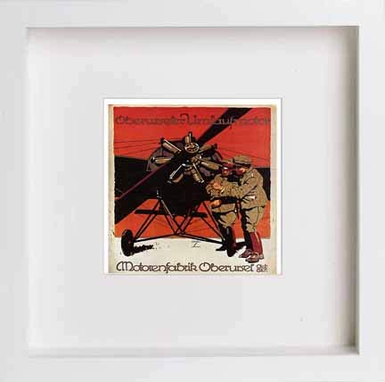 lumartos Vintage Poster Motorenfabrik Oberursel – White Frame Wall Art – Framed Wall Art Print by Lumartos Premium Home Décor