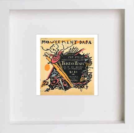 lumartos Vintage Poster Mouvement Dada – White Frame Wall Art – Framed Wall Art Print by Lumartos Premium Home Décor