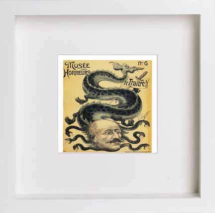 lumartos Vintage Poster Musee Des Horreurs Le Traitre – White Frame Wall Art – Framed Wall Art Print by Lumartos Premium Home Décor