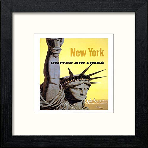 lumartos Vintage Poster New York – Black Wood Frame Wall Art – Framed Wall Art Print by Lumartos Premium Home Décor
