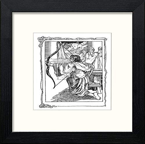 lumartos Vintage Poster Odysseus (14) – Black Wood Frame Wall Art – Framed Wall Art Print by Lumartos Premium Home Décor