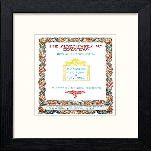 lumartos Vintage Poster Odysseus (2) – Black Wood Frame Wall Art – Framed Wall Art Print by Lumartos Premium Home Décor