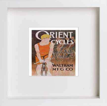 lumartos Vintage Poster Orient Cycles – White Frame Wall Art – Framed Wall Art Print by Lumartos Premium Home Décor