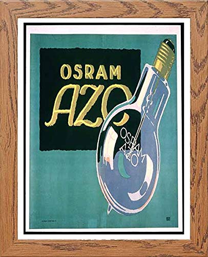 lumartos Vintage Poster Osram Azo Electric Light Bulbs – Framed Wall Art Print by Lumartos Premium Home Décor