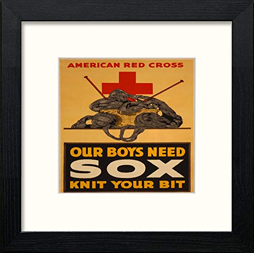 lumartos Vintage Poster Our Boys Need Sox – Black Wood Frame Wall Art – Framed Wall Art Print by Lumartos Premium Home Décor