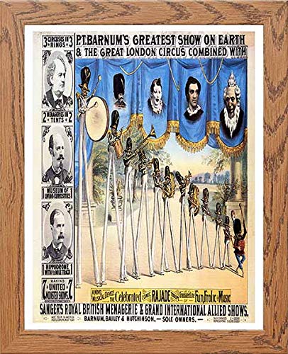 lumartos Vintage Poster P T Barnums Greatest Show On Earth – Wood Frame Wall – Framed Wall Art Print by Lumartos Premium Home Décor