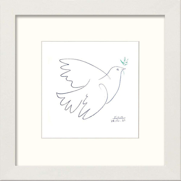 lumartos Vintage Poster Picasso Dove – Black Wood Frame Wall Art – Framed Wall Art Print by Lumartos Premium Home Décor