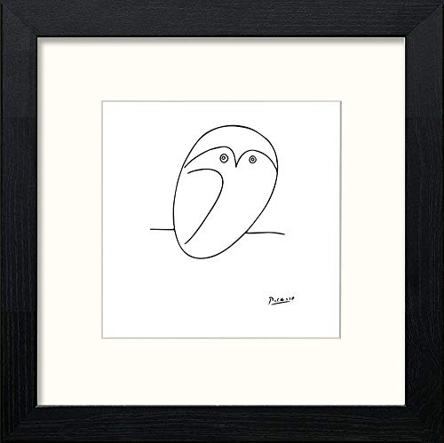 lumartos Vintage Poster Picasso Owl – Black Wood Frame Wall Art – Framed Wall Art Print by Lumartos Premium Home Décor