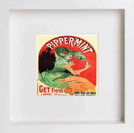 lumartos Vintage Poster Pippermint – White Frame Wall Art – Framed Wall Art Print by Lumartos Premium Home Décor