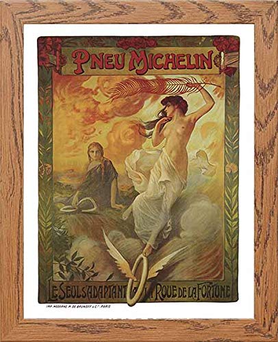 lumartos Vintage Poster Pneu Michelin Advertising Poster For Michelin Tires – Framed Wall Art Print by Lumartos Premium Home Décor