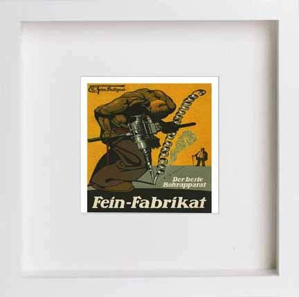 lumartos Vintage Poster Poster For Drilling Machines Manufactured By C E Fei – Framed Wall Art Print by Lumartos Premium Home Décor