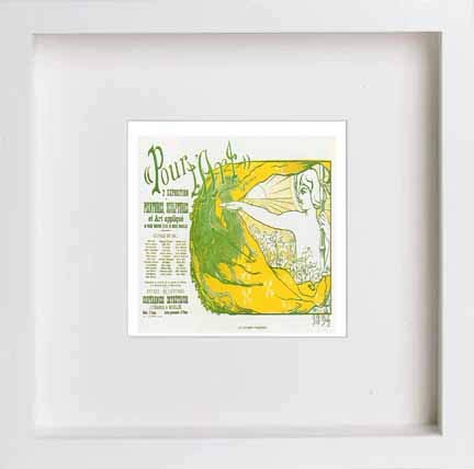 lumartos Vintage Poster Pour Lart Exhibition – White Frame Wall Art – Framed Wall Art Print by Lumartos Premium Home Décor