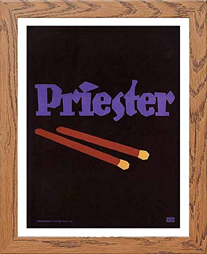 lumartos Vintage Poster Priester Advertising Poster For Match Company – Wood – Framed Wall Art Print by Lumartos Premium Home Décor