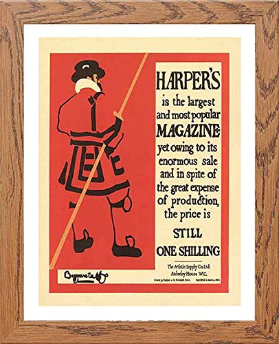 lumartos Vintage Poster Promotional Poster For Harpers Magazine – Wood Frame – Framed Wall Art Print by Lumartos Premium Home Décor