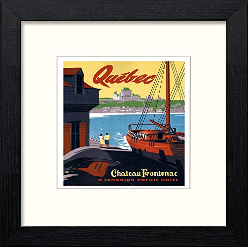 lumartos Vintage Poster Quebec – Black Wood Frame Wall Art – Framed Wall Art Print by Lumartos Premium Home Décor