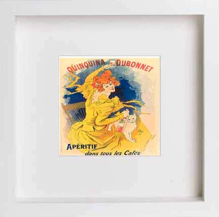 lumartos Vintage Poster Quinquina Dubonnet Apritif B – White Frame Wall Art – Framed Wall Art Print by Lumartos Premium Home Décor