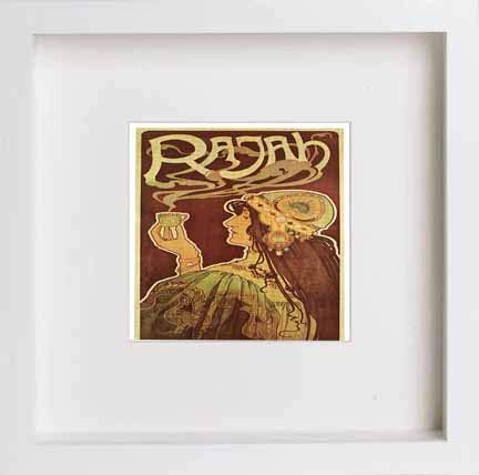 lumartos Vintage Poster Rajah B – White Frame Wall Art – Framed Wall Art Print by Lumartos Premium Home Décor