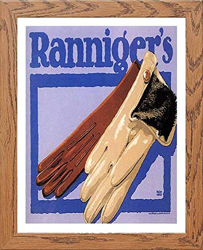 lumartos Vintage Poster Rannigers Gloves – Framed Wall Art Print by Lumartos Premium Home Décor
