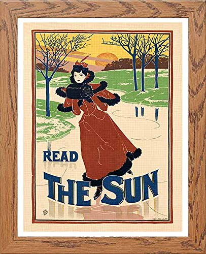 lumartos Vintage Poster Read The Sun – Framed Wall Art Print by Lumartos Premium Home Décor
