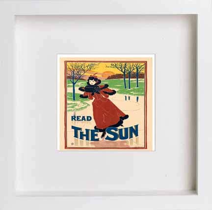 lumartos Vintage Poster Read The Sunb – White Frame Wall Art – Framed Wall Art Print by Lumartos Premium Home Décor