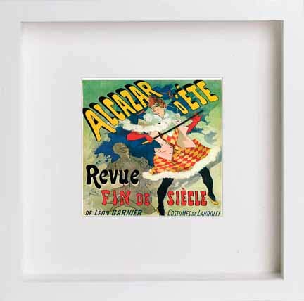 lumartos Vintage Poster Revue Fin De Sicle Alcazar DT – White Frame Wall Art – Framed Wall Art Print by Lumartos Premium Home Décor