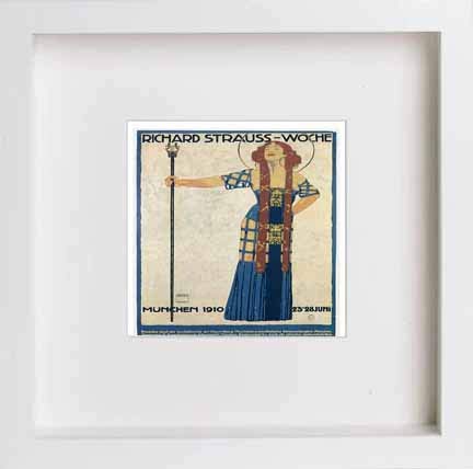 lumartos Vintage Poster Richard Strauss Woche Mnchen – White Frame Wall Art – Framed Wall Art Print by Lumartos Premium Home Décor