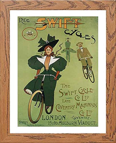 lumartos Vintage Poster Ride Swift Cycles – Framed Wall Art Print by Lumartos Premium Home Décor