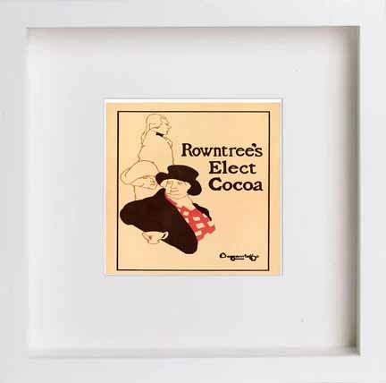 lumartos Vintage Poster Rowntrees Elect Cocoa – White Frame Wall Art – Framed Wall Art Print by Lumartos Premium Home Décor