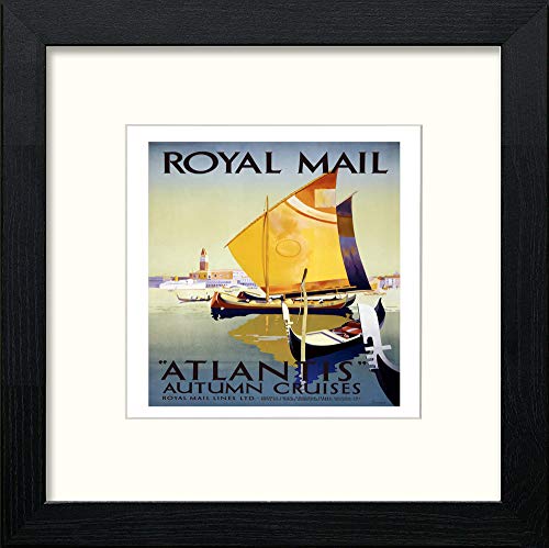 lumartos Vintage Poster Royal Mail Atlantis Autumn Cruises – Black Wood Fram – Framed Wall Art Print by Lumartos Premium Home Décor