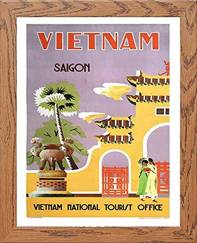 lumartos Vintage Poster Saigon 1960 Vintage Travel – Framed Wall Art Print by Lumartos Premium Home Décor