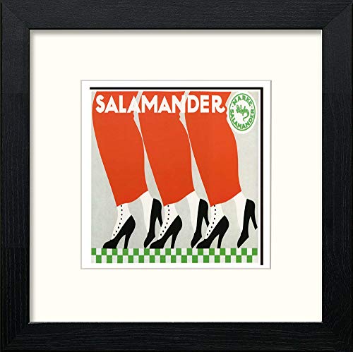 lumartos Vintage Poster Salamander Shoes – Black Wood Frame Wall Art – Framed Wall Art Print by Lumartos Premium Home Décor
